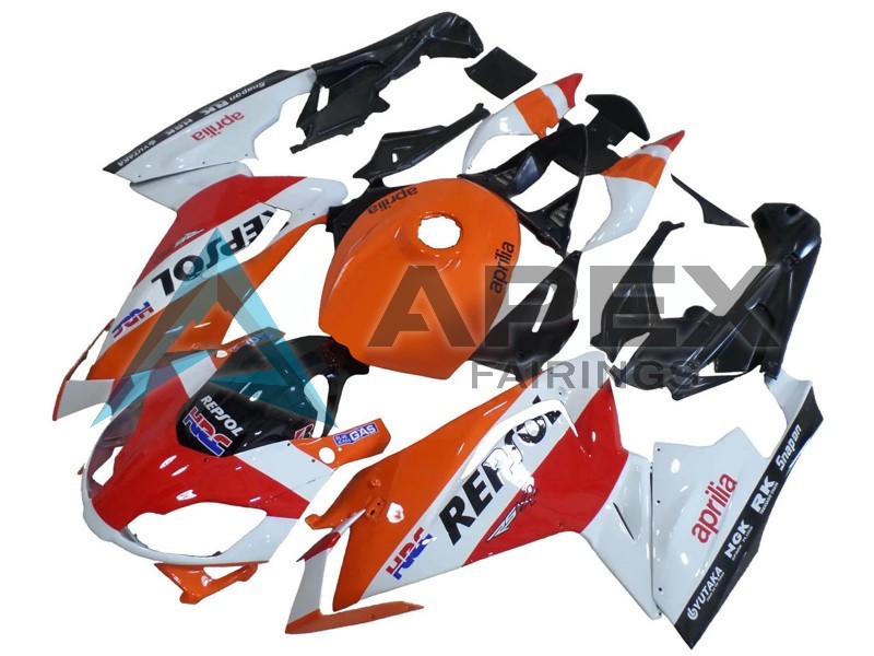 White Orange Red Repsol - Aprilia RS4 125 / RS125 (2006-2011) ABS Fairings | Apex Fairings