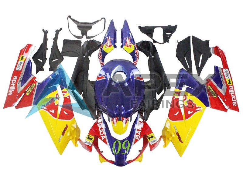 Yellow Dark Blue Red Bull - Aprilia RS4 125 / RS125 (2006-2011) ABS Fairings | Apex Fairings