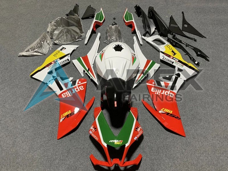 White Red Green Yellow - Aprilia RS4 50 / RS50 (2011-2017) ABS Fairings | Apex Fairings