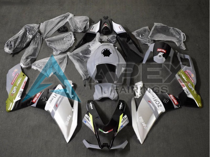 White Silver Grey Black - Aprilia RS4 50 / RS50 (2011-2017) ABS Fairings | Apex Fairings