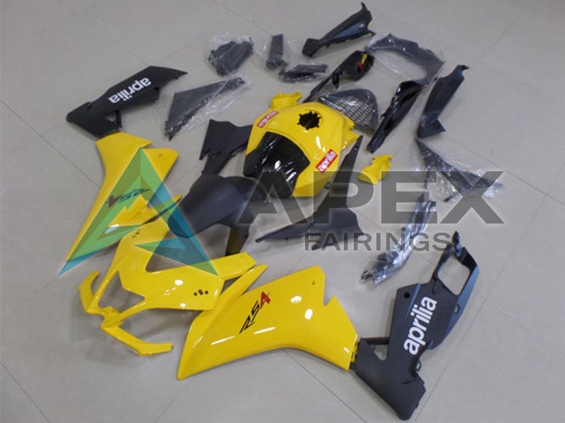 Yellow Matte Black - Aprilia RS4 50 / RS50 (2011-2017) ABS Fairings — Style FE45 | Apex Fairings
