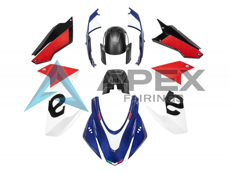 White Blue Red - Aprilia RS660 (2020-2024) ABS Fairings — Style FE13 | Apex Fairings