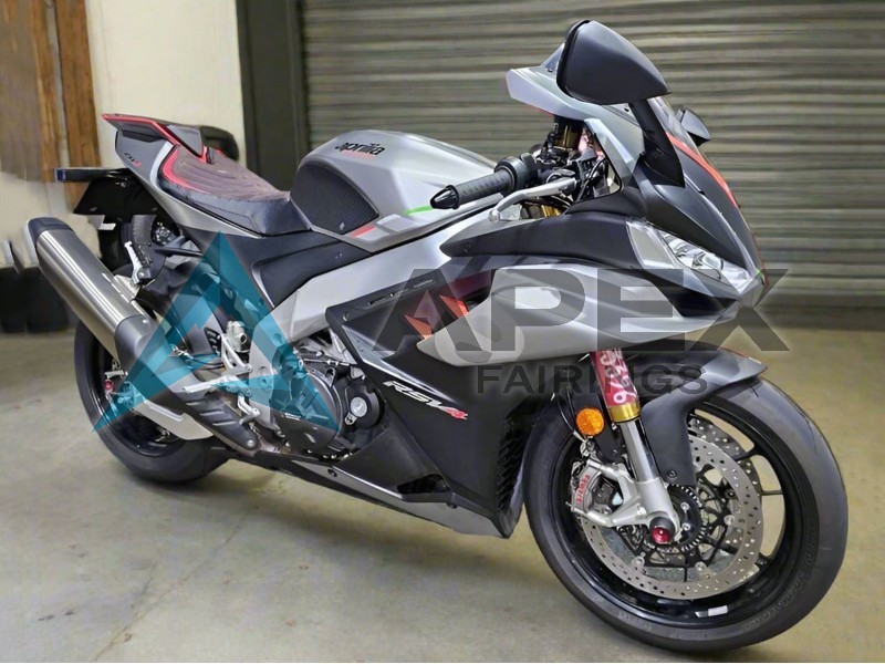 Glossy Silver Matte Black - Aprilia RSV4 1100 (2021-2024) ABS Fairings | Apex Fairings