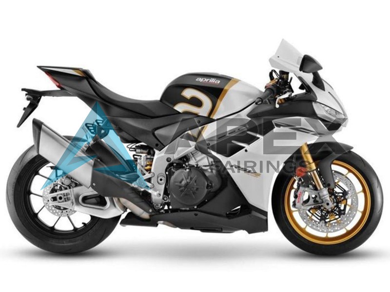 Matte White Black Gold - Aprilia RSV4 1100 (2021-2024) ABS Fairings | Apex Fairings