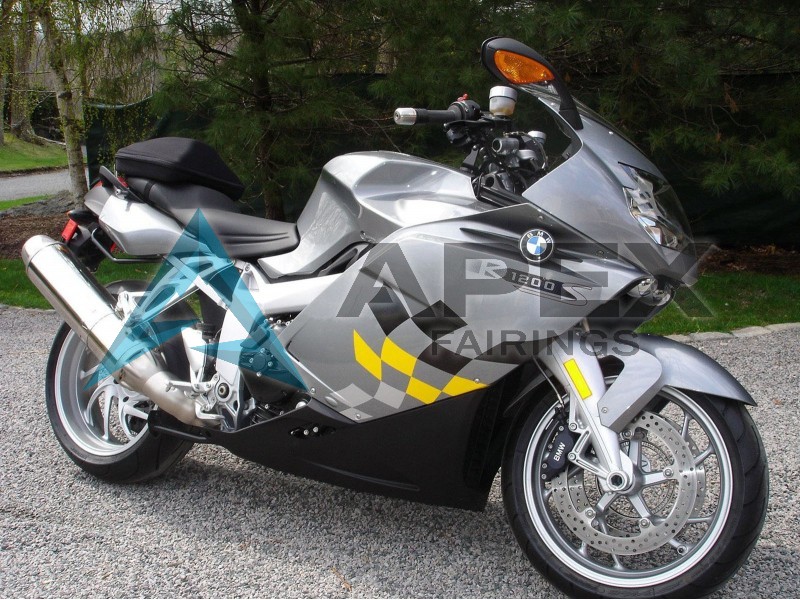 Silver Yellow Black - BMW K1200S (2005-2010) ABS Fairings — Style FE16 | Apex Fairings