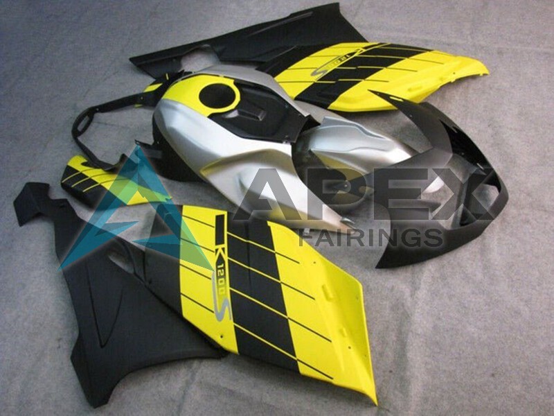 Silver Yellow Black - BMW K1200S (2005-2010) ABS Fairings — Style FE18 | Apex Fairings
