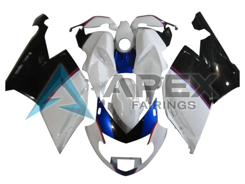 White Blue Glossy Black - BMW K1200S (2005-2010) ABS Fairings | Apex Fairings
