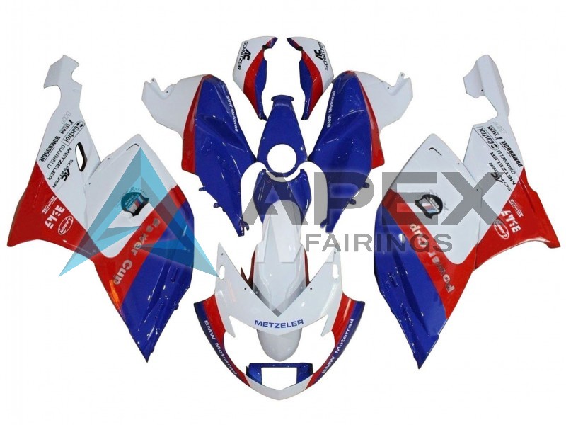 White Red Blue - BMW K1200S (2005-2010) ABS Fairings — Style FE25 | Apex Fairings