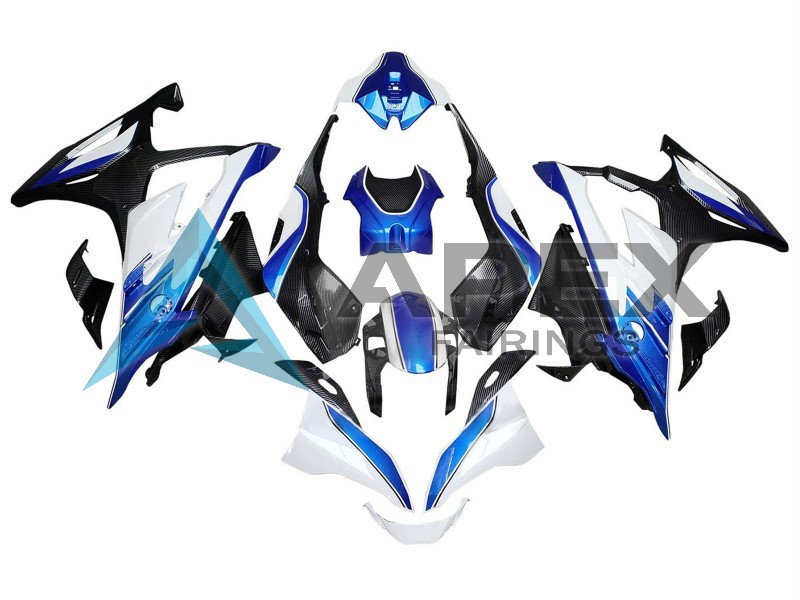 White Blue Black Carbon Fiber - BMW S1000RR (2023-2024) ABS Fairings | Apex Fairings