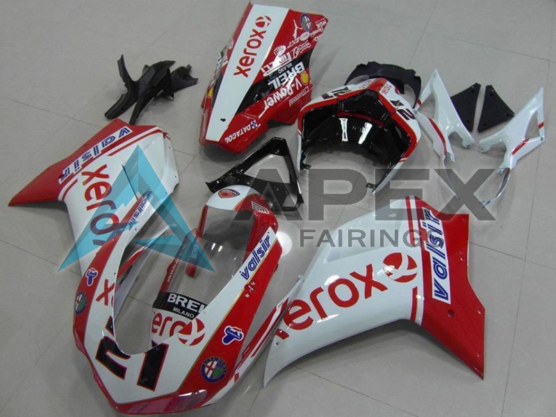 White Red Glossy Black Valsir Xerox OEM Style 21 - Ducati 1098 (2007-2009) ABS Fairings — Style FE84 | Apex Fairings