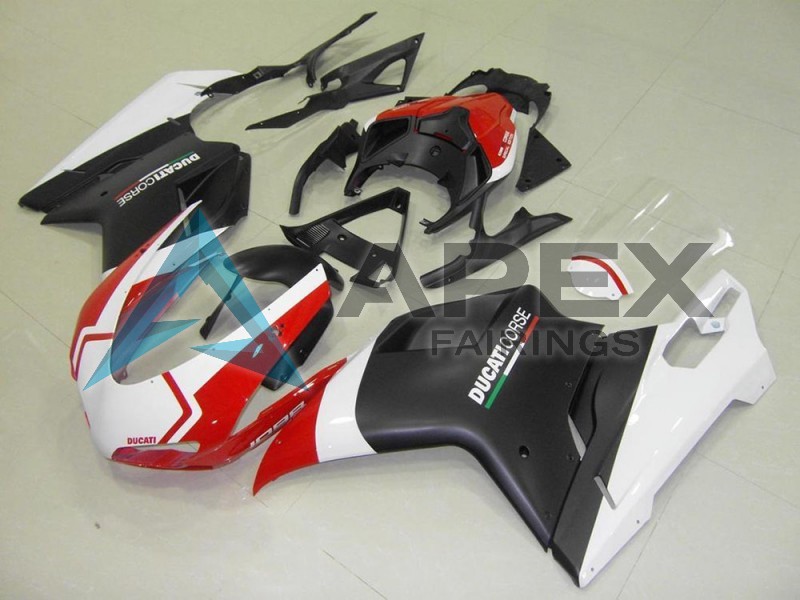 White Red Matte Black Coe - Ducati 1098 (2007-2009) ABS Fairings | Apex Fairings