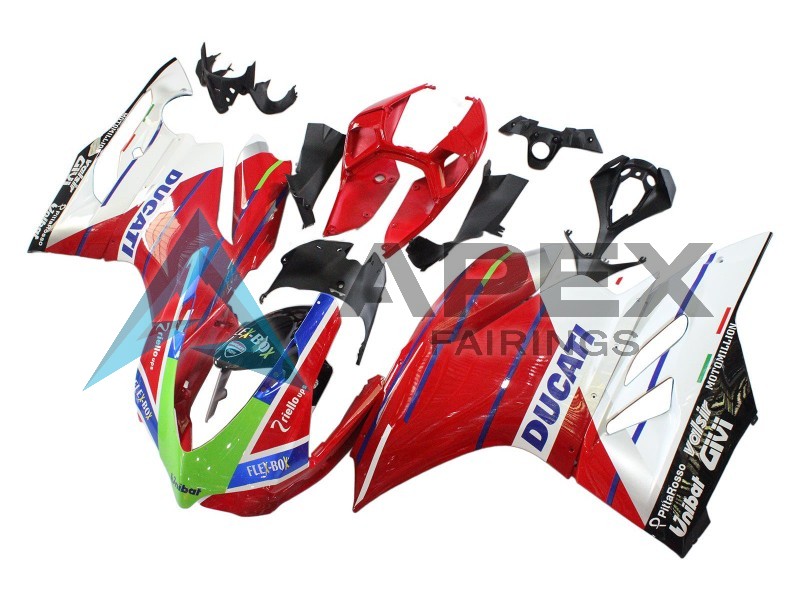 White Red Green Blue Glossy Black Flex-Box - Ducati 1199 Panigale (2012-2014) ABS Fairings | Apex Fairings