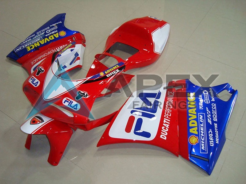 White Red Blue Fila - Ducati 748 (1994-2002) ABS Fairings — Style FE11 | Apex Fairings