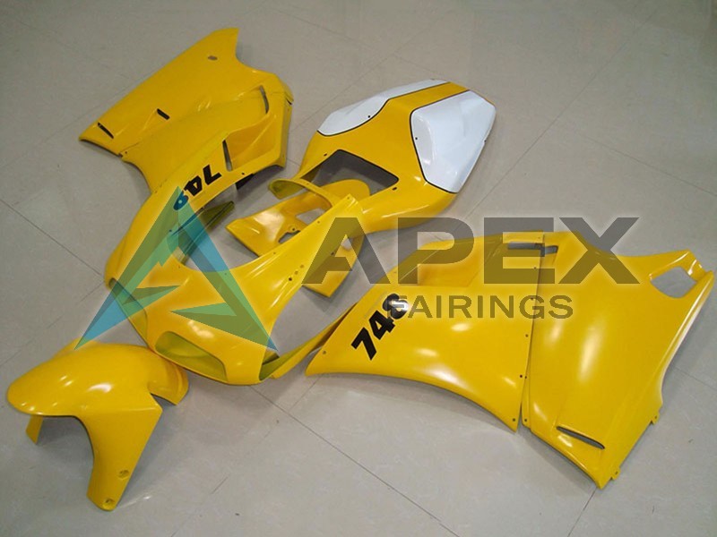 White Yellow - Ducati 748 (1994-2002) ABS Fairings — Style FE20 | Apex Fairings