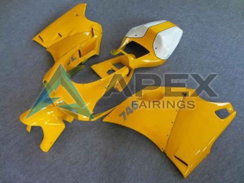 White Yellow - Ducati 748 (1994-2002) ABS Fairings — Style FE21 | Apex Fairings