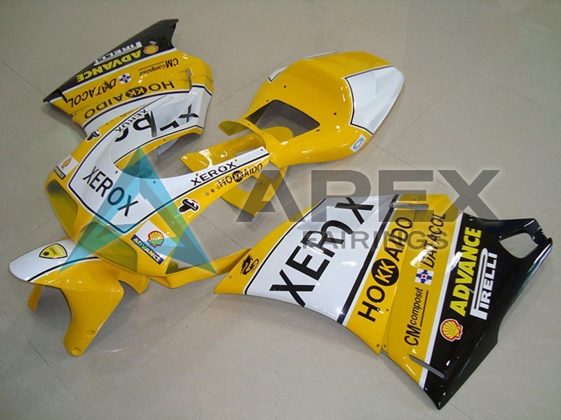 White Yellow Glossy Black Xerox - Ducati 748 (1994-2002) ABS Fairings | Apex Fairings