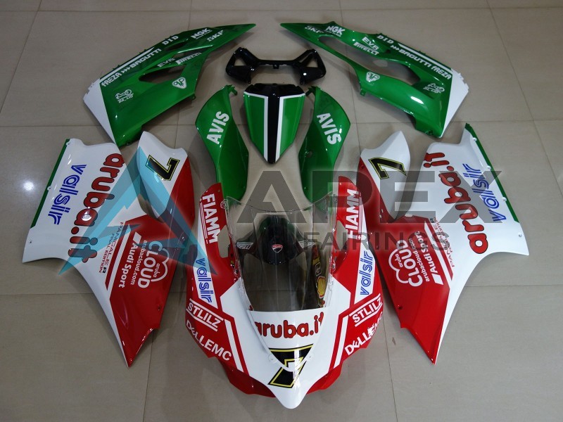 White Red Green Fiamm 7 - Ducati 899 Panigale (2013-2015) ABS Fairings | Apex Fairings