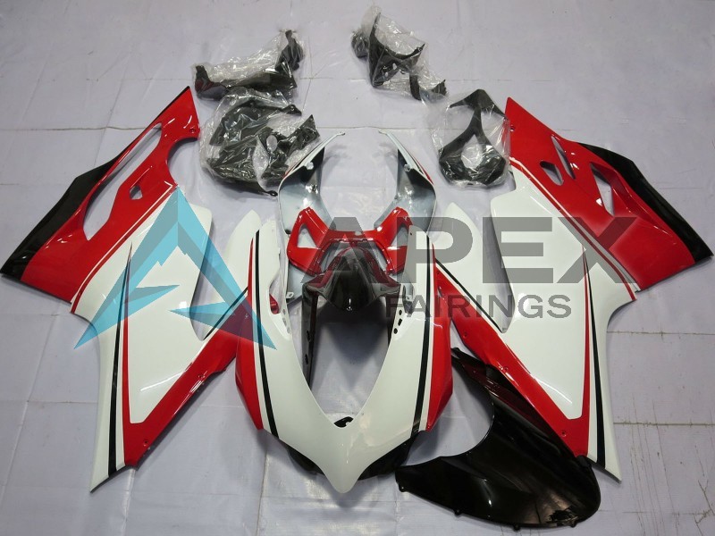 White Red Green Glossy Black - Ducati 899 Panigale (2013-2015) ABS Fairings — Style FE29 | Apex Fairings