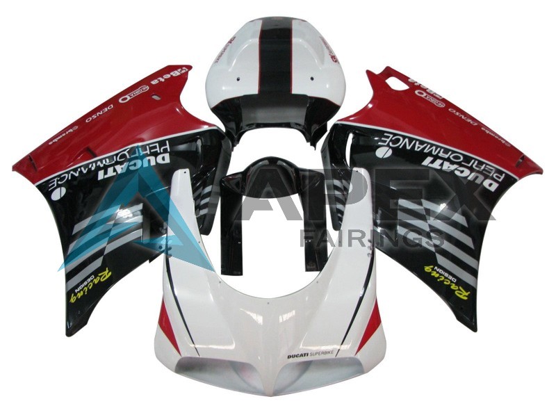 White Red Glossy Black Racing Performance - Ducati 916 (1994-1998) ABS Fairings | Apex Fairings