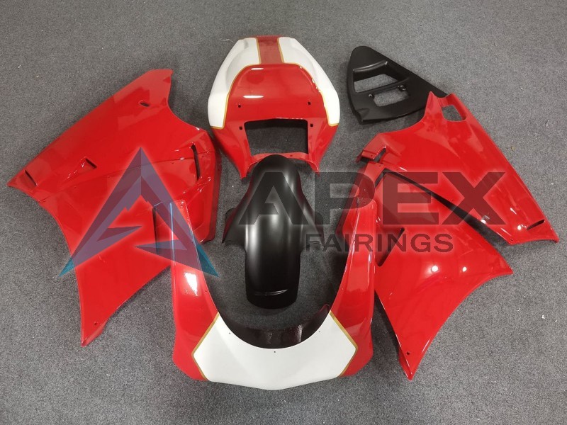 White Red Gold Matte Black Race - Ducati 916 (1994-1998) ABS Fairings | Apex Fairings