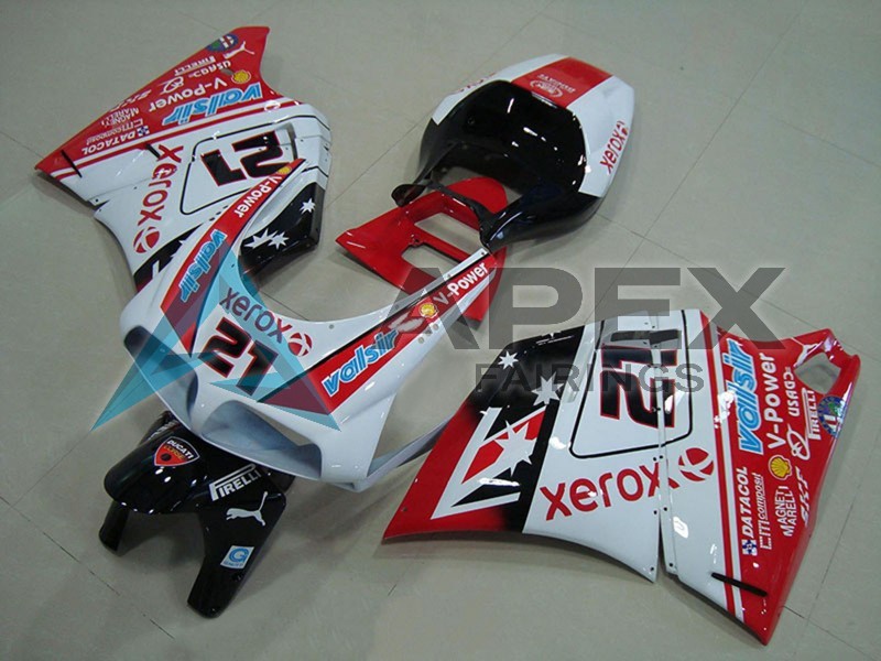 White Red Glossy Black Valsir Xerox 21 - Ducati 996 996S (1999-2002) ABS Fairings | Apex Fairings