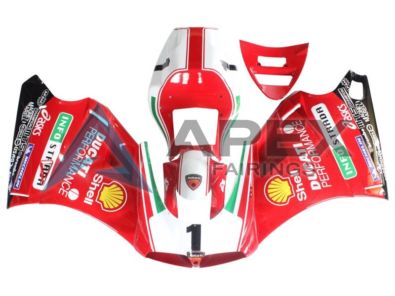 White Red Yellow Green Glossy Black Performance - Ducati 996 996S (1999-2002) ABS Fairings | Apex Fairings
