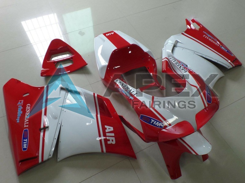 White Red Air Generali Tim - Ducati 998 (2002-2004) ABS Fairings | Apex Fairings