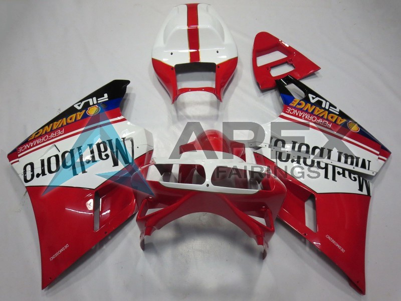 White Red Glossy Black Marlboro - Ducati 998 (2002-2004) ABS Fairings | Apex Fairings