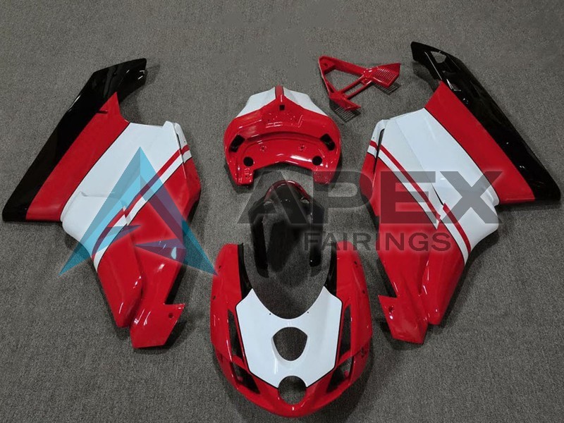 White Red Glossy Black - Ducati 999 (2003-2004) ABS Fairings | Apex Fairings