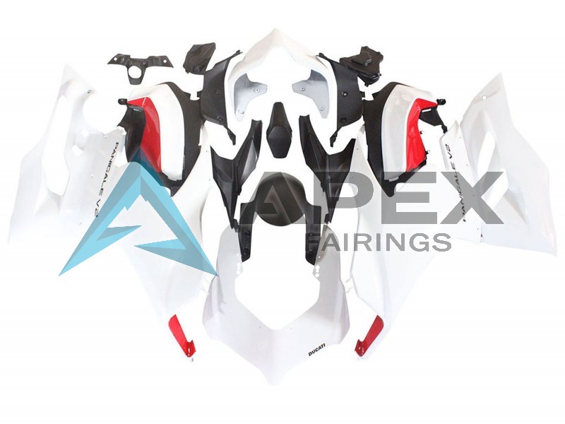 White Red Matte Black - Ducati Panigale V2 (2020-2024) ABS Fairings | Apex Fairings