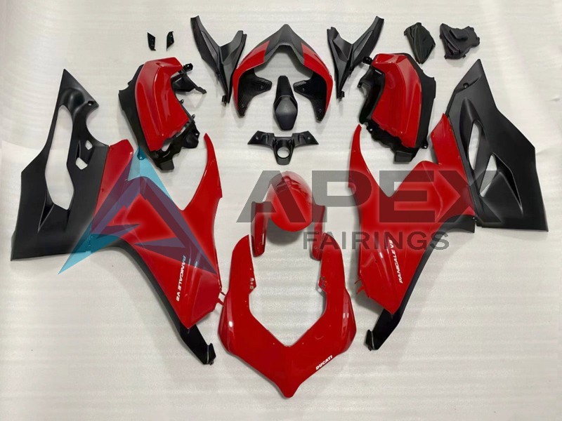 Red Matte Black - Ducati Panigale V2 (2020-2024) ABS Fairings — Style FE9 | Apex Fairings