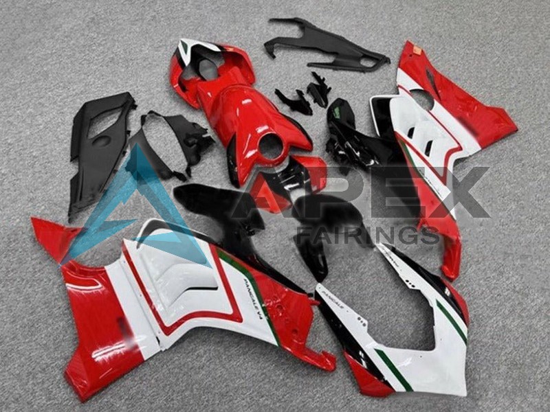 White Red Glossy Black Green - Ducati Panigale V4 (2020-2021) ABS Fairings | Apex Fairings