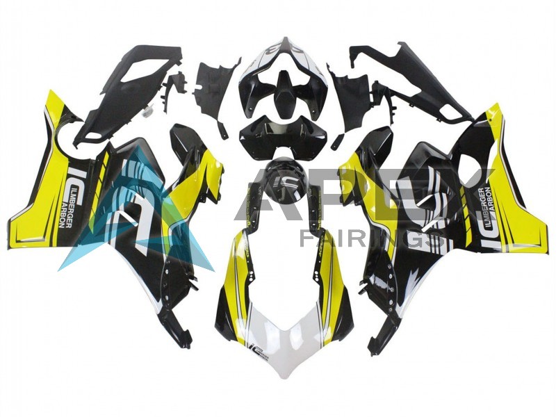 Yellow White Glossy Black - Ducati Panigale V4 (2020-2021) ABS Fairings | Apex Fairings