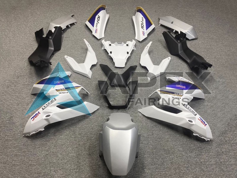 White Blue HRC - Honda ADV160 (2022-2025) ABS Fairings | Apex Fairings