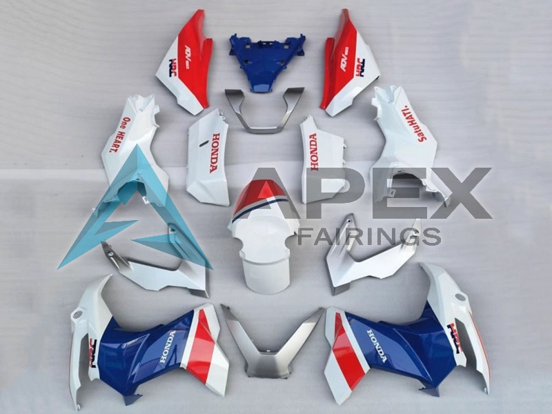 White Red Blue HRC - Honda ADV160 (2022-2025) ABS Fairings | Apex Fairings