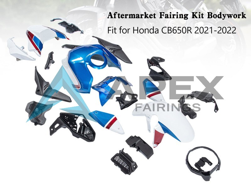 Blue Red Black - Honda CB650R (2019-2023) ABS Fairings | Apex Fairings
