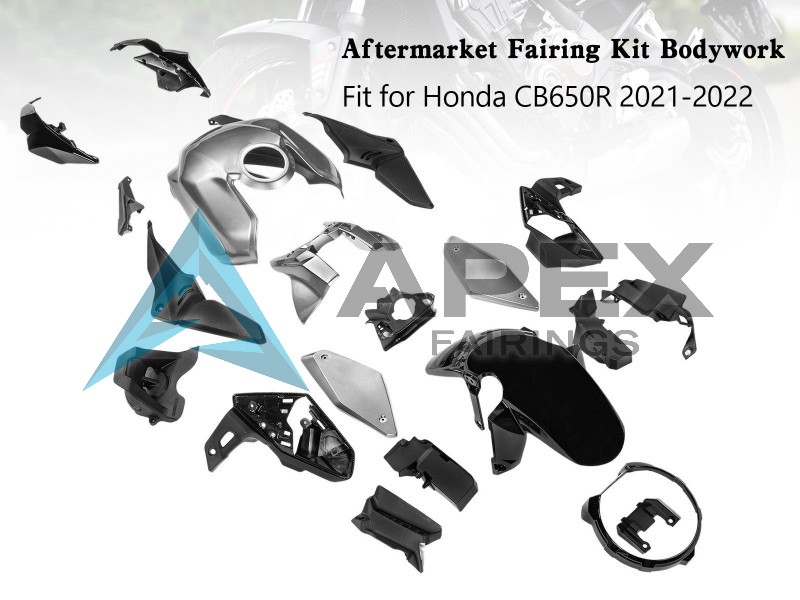 Silver Black - Honda CB650R (2019-2023) ABS Fairings | Apex Fairings