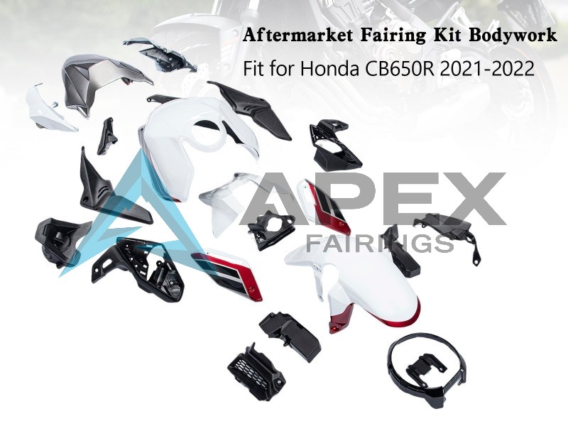 White Black Red - Honda CB650R (2019-2023) ABS Fairings | Apex Fairings