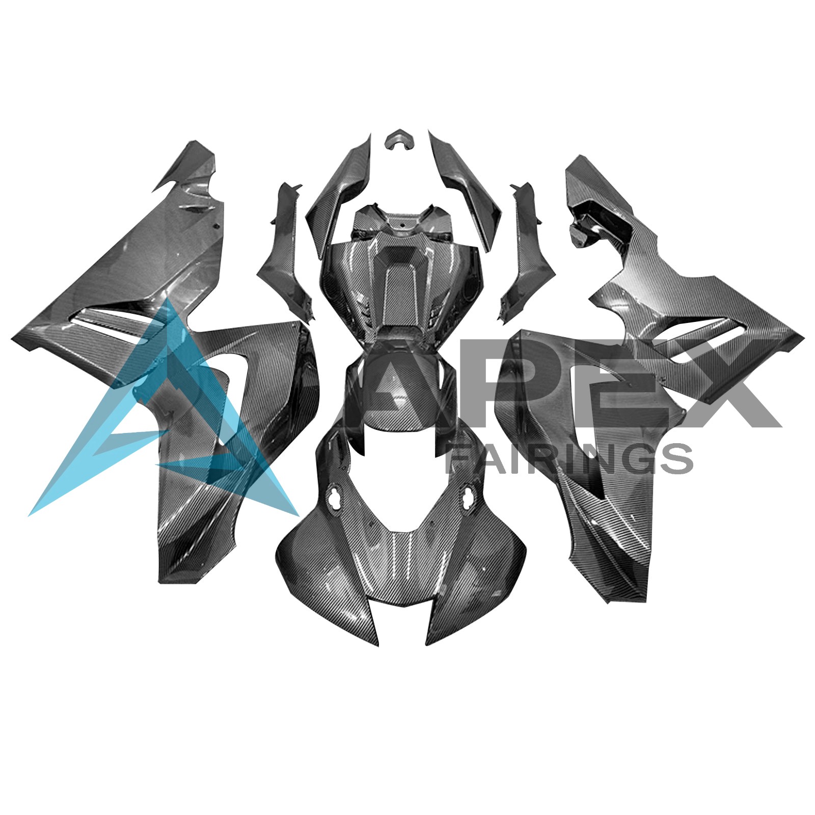 Forged Carbon Fiber Patterns & Black & Grey - Honda CBR1000RR / CBR1000RR-R Fireblade (2017-2026) ABS Fairings | Apex Fairings