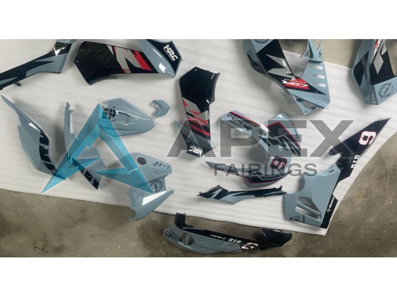 Nardo Grey Glossy Black HRC 9 - Honda CBR1000RR-R SP Fireblade SC82 (2020-2023) ABS Fairings | Apex Fairings — view 4