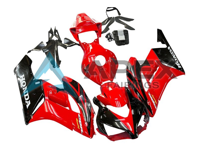 Red Glossy Black Mugen - Honda CBR1000RR Fireblade SC57 (2004-2005) ABS Fairings | Apex Fairings — view 2