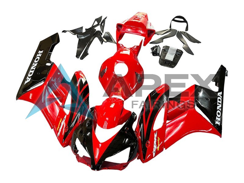 Red Glossy Black Mugen - Honda CBR1000RR Fireblade SC57 (2004-2005) ABS Fairings | Apex Fairings — view 3