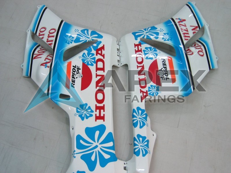 White Blue Red HRC OEM Style - Honda CBR1000RR Fireblade SC57 (2004-2005) ABS Fairings | Apex Fairings — view 2