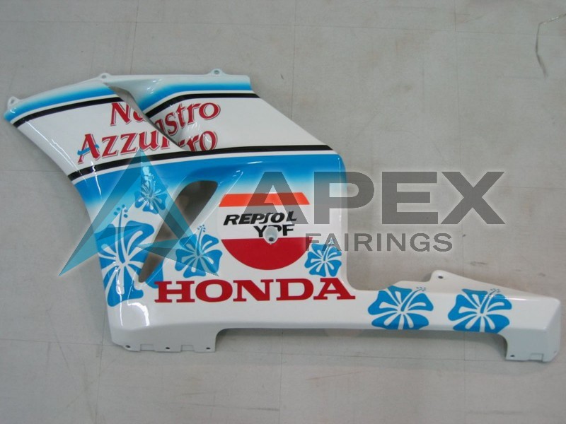 White Blue Red HRC OEM Style - Honda CBR1000RR Fireblade SC57 (2004-2005) ABS Fairings | Apex Fairings — view 4