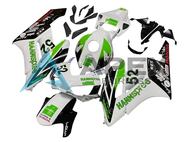 White Green Blue Glossy Black 6 - Honda CBR1000RR Fireblade SC57 (2004-2005) ABS Fairings | Apex Fairings — view 2