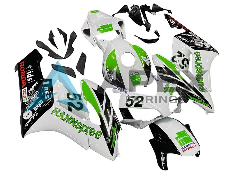 White Green Blue Glossy Black 6 - Honda CBR1000RR Fireblade SC57 (2004-2005) ABS Fairings | Apex Fairings — view 3