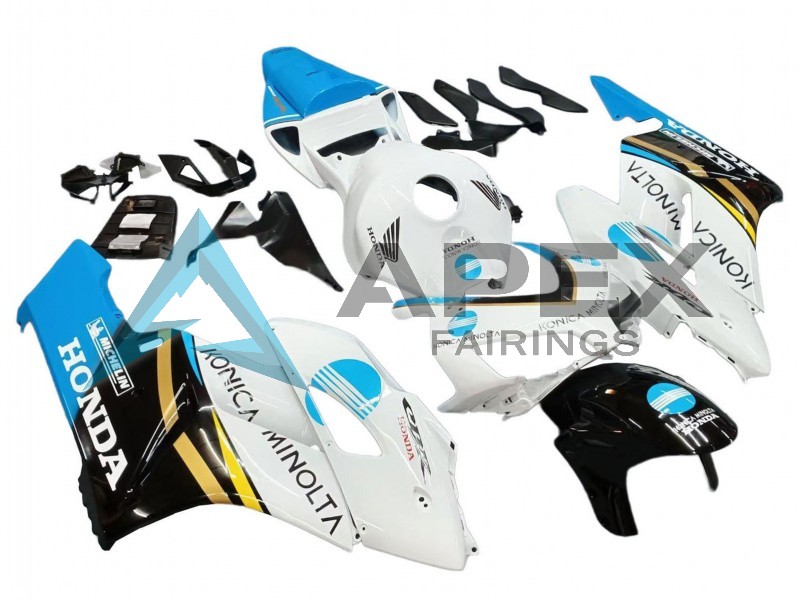 White Light Blue Glossy Black Konica Minolta - Honda CBR1000RR Fireblade SC57 (2004-2005) ABS Fairings | Apex Fairings — view 2