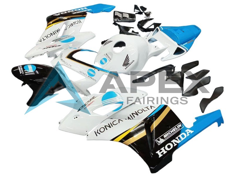 White Light Blue Glossy Black Konica Minolta - Honda CBR1000RR Fireblade SC57 (2004-2005) ABS Fairings | Apex Fairings — view 3