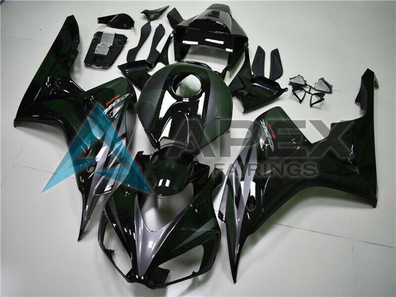 Glossy Black Grey - Honda CBR1000RR Fireblade SC57 (2004-2005) ABS Fairings | Apex Fairings — view 2