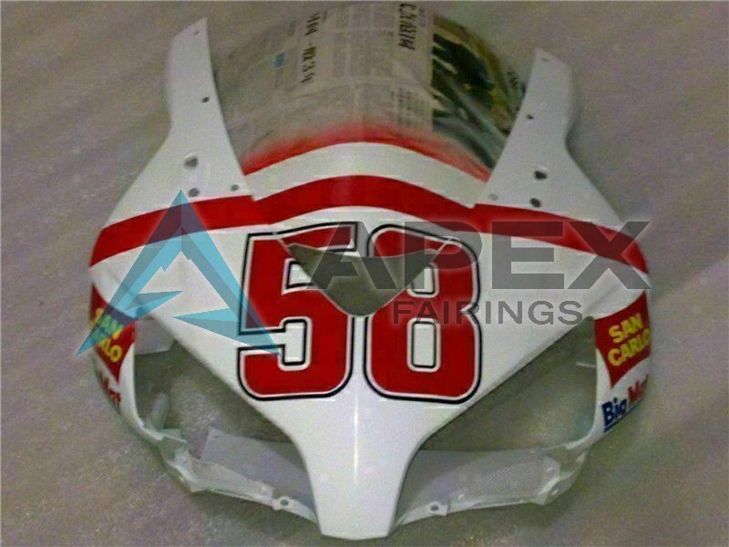 White Red Matte Black Motul - Honda CBR1000RR Fireblade SC57 (2004-2005) ABS Fairings | Apex Fairings — view 2